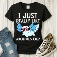 I Just Really Like Axolotls Ok Kawaii Axolotl Women's T-Shirt thumb 3