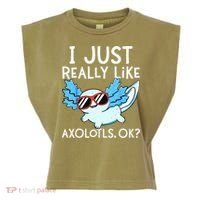 I Just Really Like Axolotls Ok Kawaii Axolotl Garment-Dyed Women's Muscle Tee thumb 0