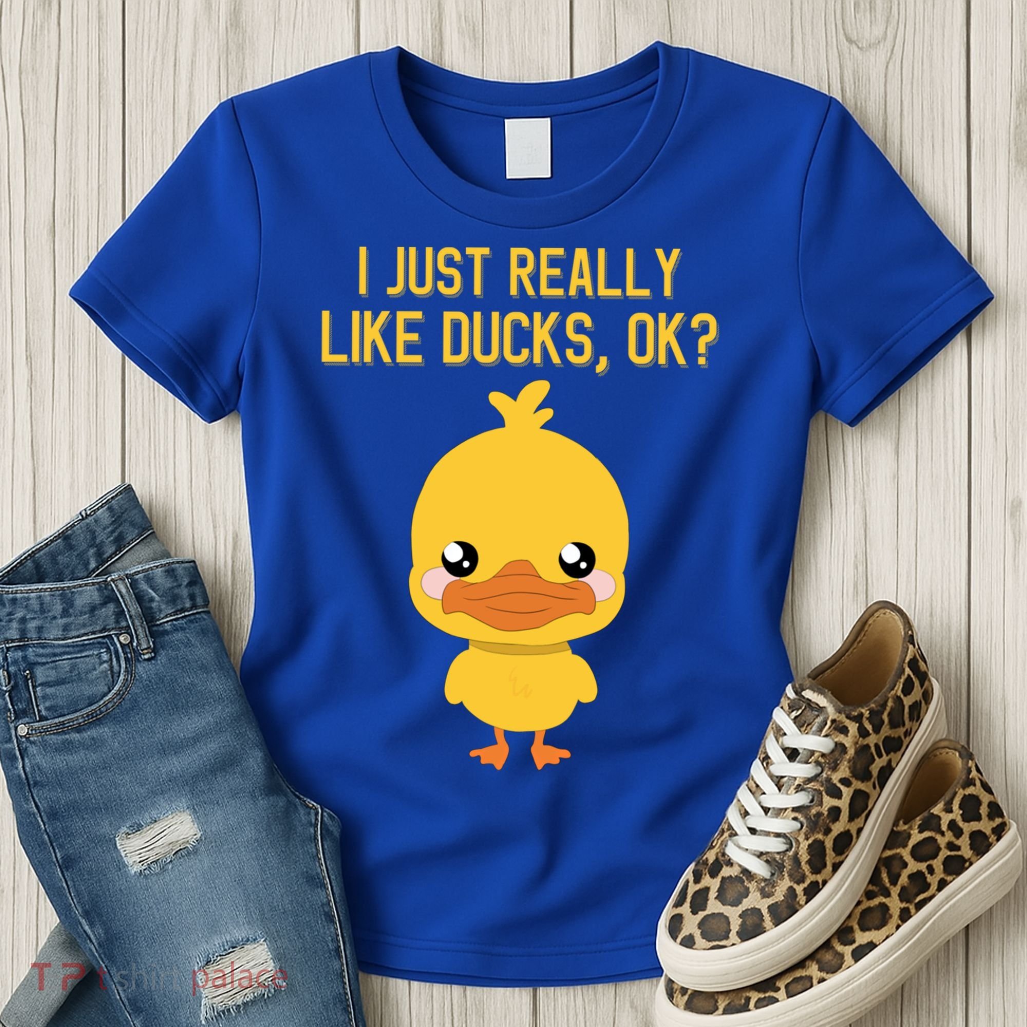 I Just Really Like Ducks Ok? Funny Cute Little Yellow Duck Gift Women's T-Shirt