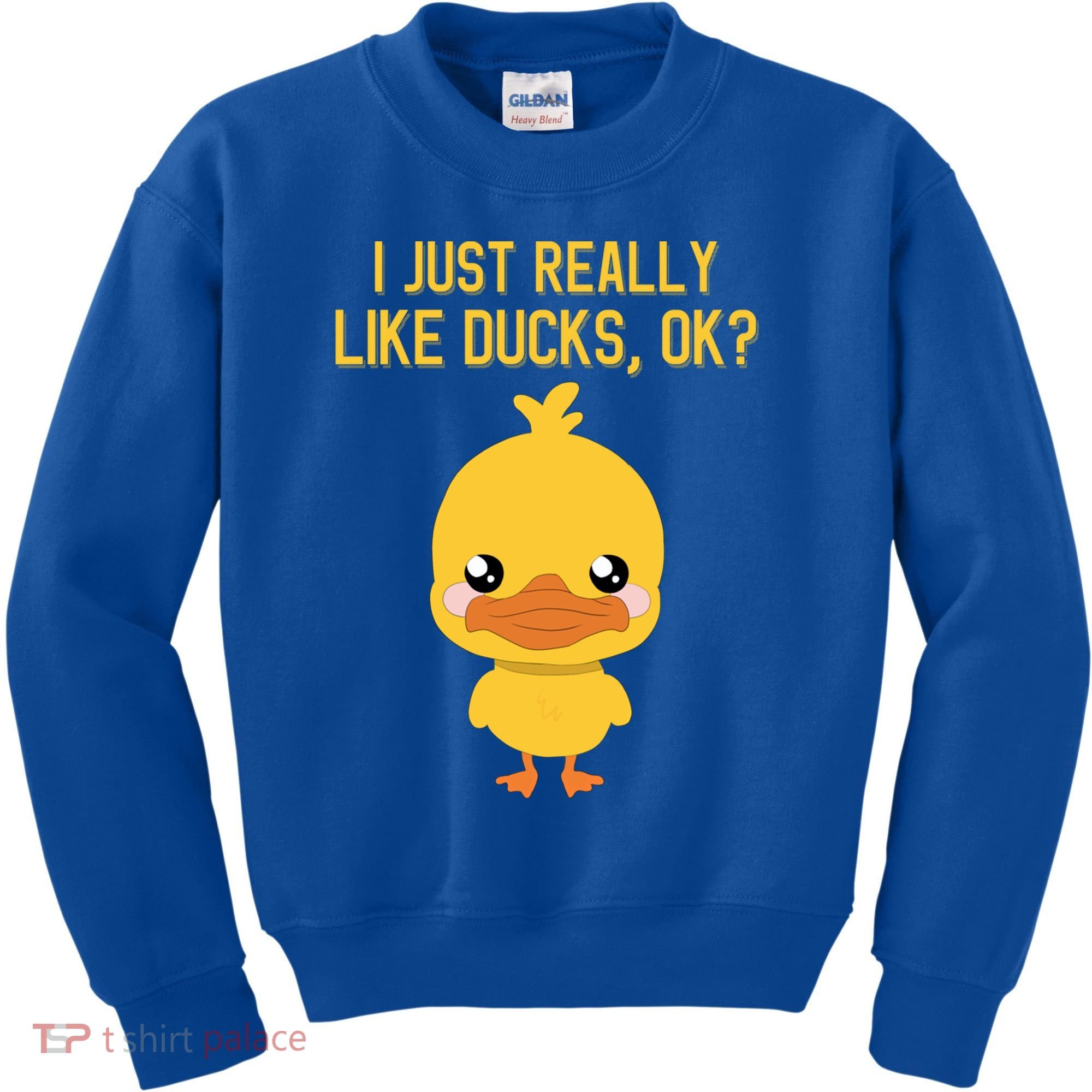 I Just Really Like Ducks Ok? Funny Cute Little Yellow Duck Gift Kids Sweatshirt
