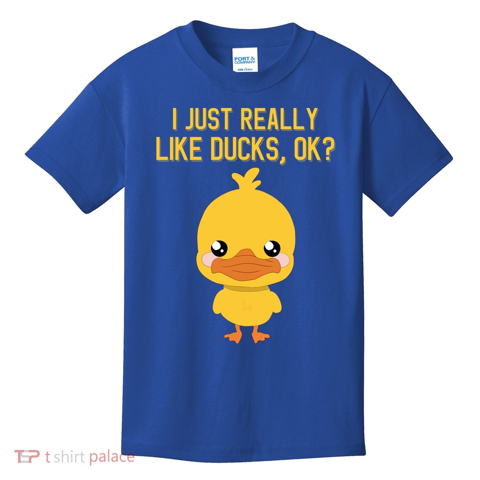 I Just Really Like Ducks Ok? Funny Cute Little Yellow Duck Gift Kids T-Shirt