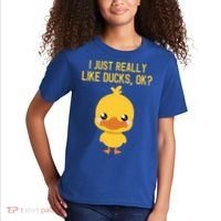 I Just Really Like Ducks Ok? Funny Cute Little Yellow Duck Gift Kids T-Shirt thumb 2