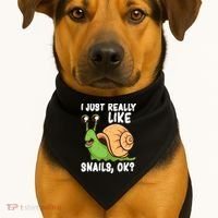 I Just Really Like Snails Ok Funny Snail Lover Gift Great Gift USA-Made Doggie Bandana thumb 1