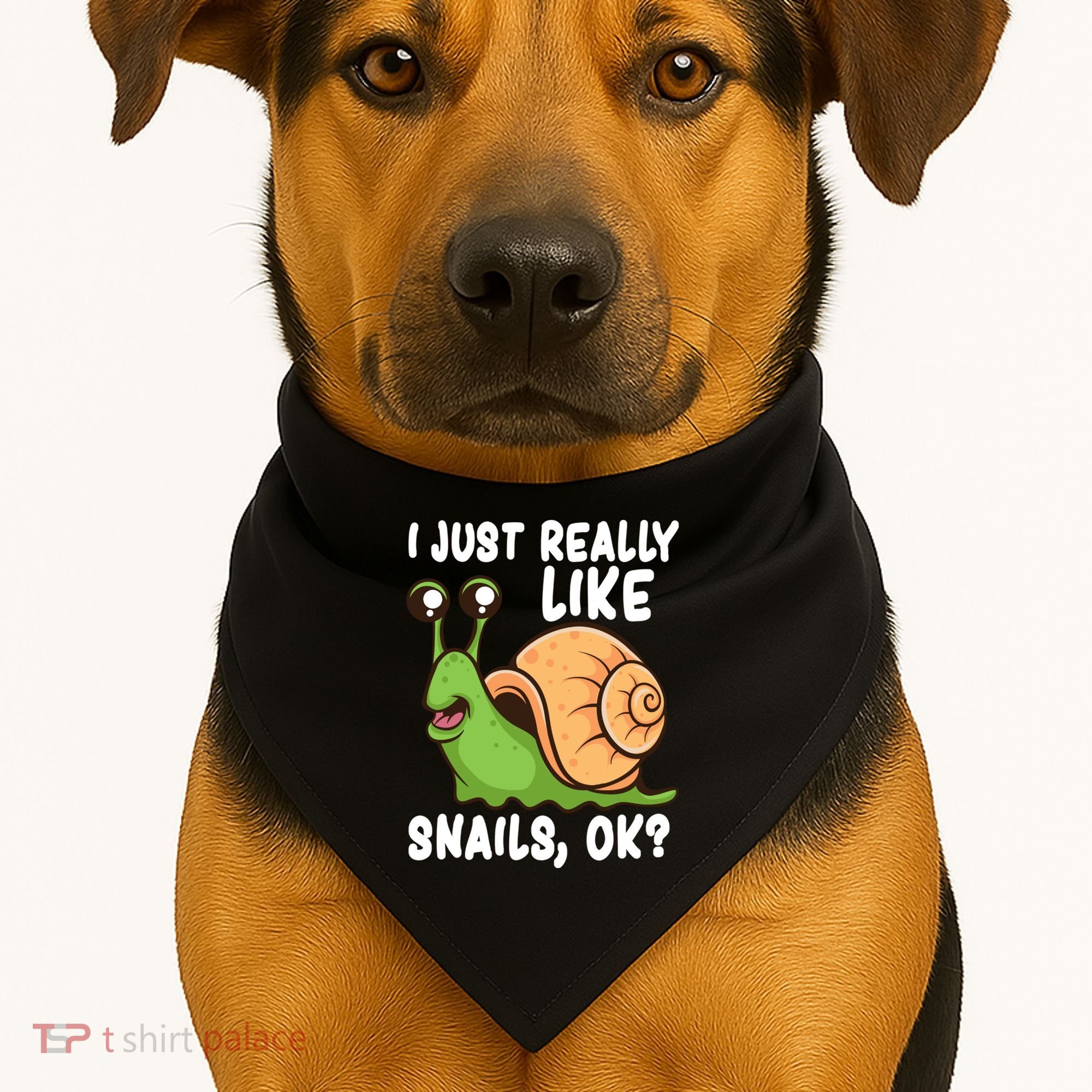 I Just Really Like Snails Ok Funny Snail Lover Gift Great Gift USA-Made Doggie Bandana