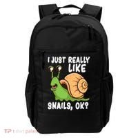 I Just Really Like Snails Ok Funny Snail Lover Gift Great Gift Backpack thumb 0