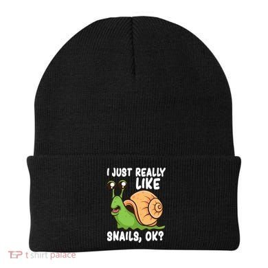 I Just Really Like Snails Ok Funny Snail Lover Gift Great Gift Beanie