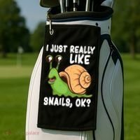 I Just Really Like Snails Ok Funny Snail Lover Gift Great Gift Golf Towel thumb 2