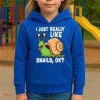 I Just Really Like Snails Ok Funny Snail Lover Gift Great Gift Kids Hoodie thumb 3