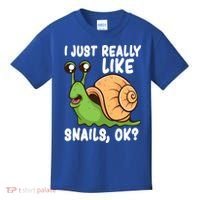 I Just Really Like Snails Ok Funny Snail Lover Gift Great Gift Kids T-Shirt thumb 0