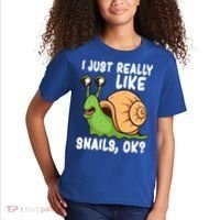 I Just Really Like Snails Ok Funny Snail Lover Gift Great Gift Kids T-Shirt thumb 2