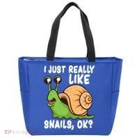 I Just Really Like Snails Ok Funny Snail Lover Gift Great Gift Tote Bag thumb 0