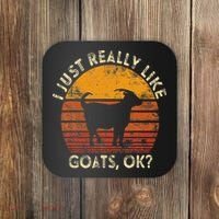 I Just Really Like Goats Farmer Farm Animal Goat Lover Gift Coaster thumb 0