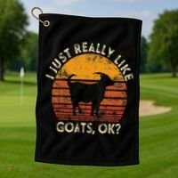 I Just Really Like Goats Farmer Farm Animal Goat Lover Gift Golf Towel thumb 1