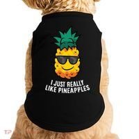 I Just Really Like Pineapples Cute Pineapple Summer Funny Gift Doggie Tank thumb 0