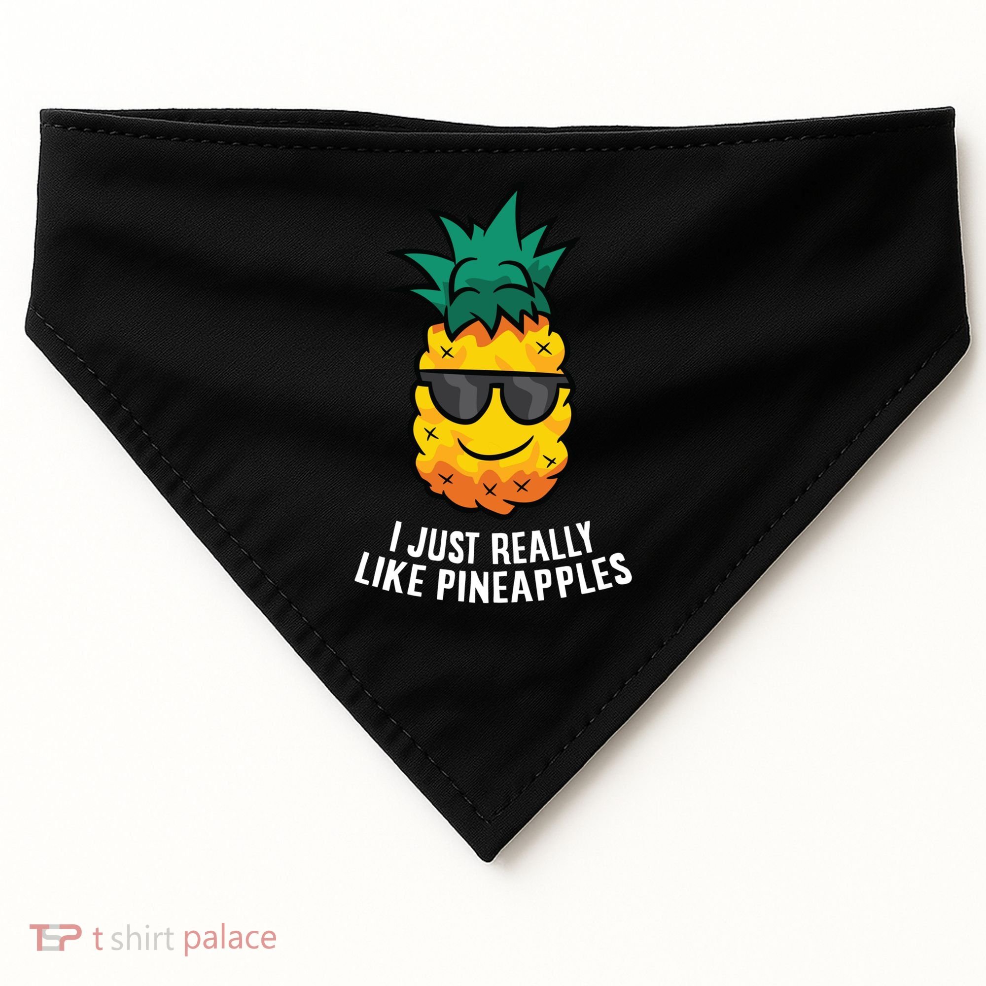I Just Really Like Pineapples Cute Pineapple Summer Funny Gift USA-Made Doggie Bandana