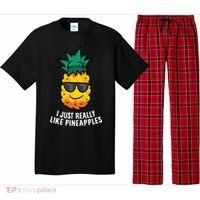 I Just Really Like Pineapples Cute Pineapple Summer Funny Gift Pajama Set thumb 0
