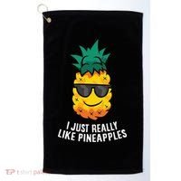 I Just Really Like Pineapples Cute Pineapple Summer Funny Gift Golf Towel thumb 0