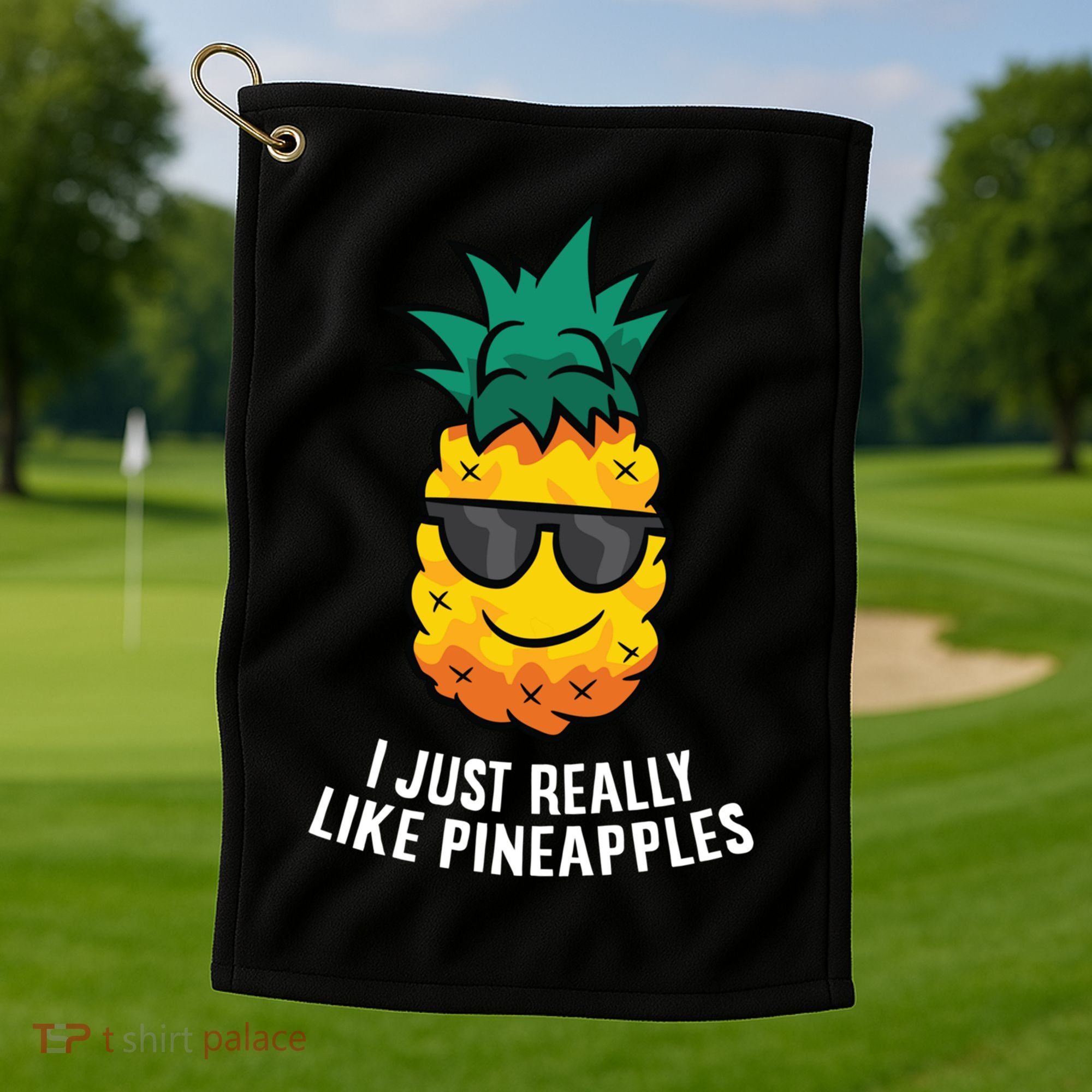 I Just Really Like Pineapples Cute Pineapple Summer Funny Gift Golf Towel