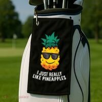 I Just Really Like Pineapples Cute Pineapple Summer Funny Gift Golf Towel thumb 2