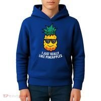 I Just Really Like Pineapples Cute Pineapple Summer Funny Gift Kids Hoodie thumb 4