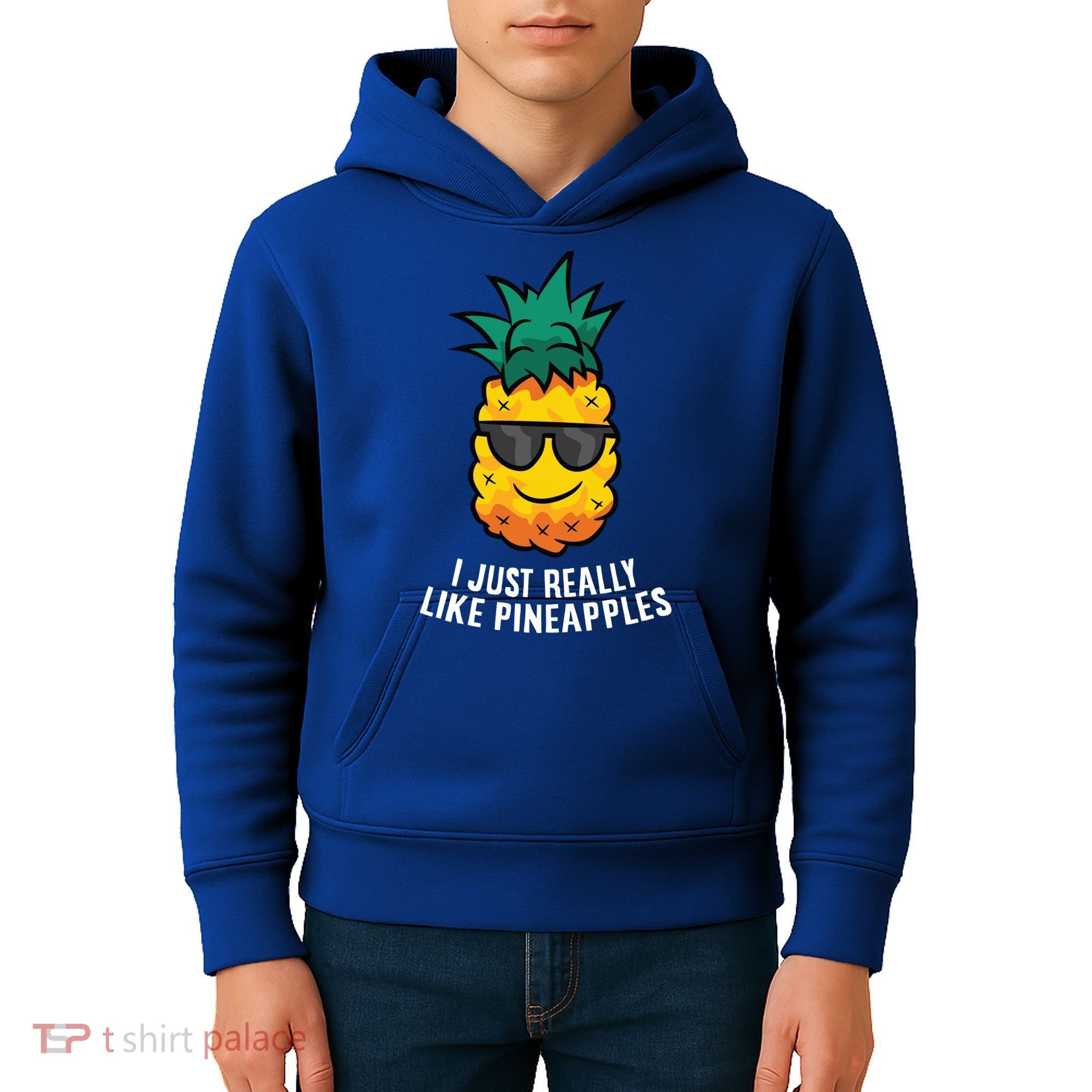 I Just Really Like Pineapples Cute Pineapple Summer Funny Gift Kids Hoodie