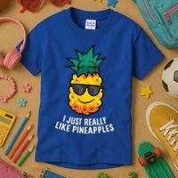 I Just Really Like Pineapples Cute Pineapple Summer Funny Gift Kids T-Shirt thumb 3