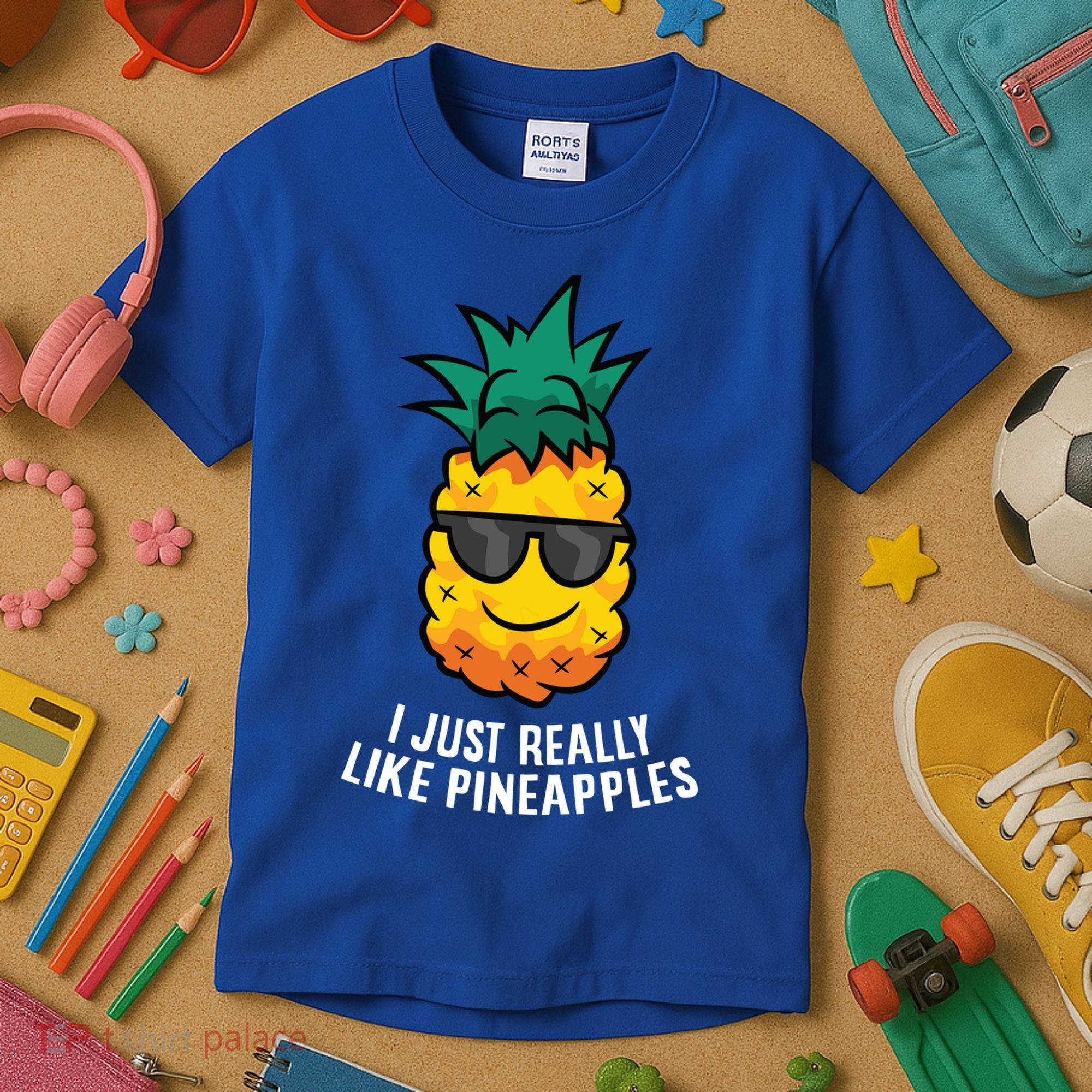 I Just Really Like Pineapples Cute Pineapple Summer Funny Gift Kids T-Shirt
