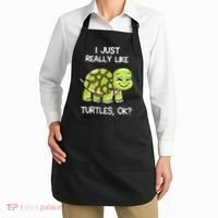 I Just Really Like Turtles, OK Lover Gift Cute Turtle Love Apron thumb 2