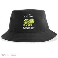 I Just Really Like Turtles, OK Lover Gift Cute Turtle Love Sustainable Bucket Hat thumb 0