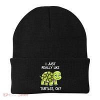 I Just Really Like Turtles, OK Lover Gift Cute Turtle Love Beanie thumb 0