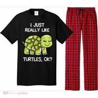 I Just Really Like Turtles, OK Lover Gift Cute Turtle Love Pajama Set thumb 0