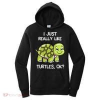 I Just Really Like Turtles, OK Lover Gift Cute Turtle Love Women's Hoodie thumb 0
