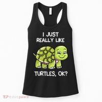 I Just Really Like Turtles, OK Lover Gift Cute Turtle Love Women's Tank Top thumb 0