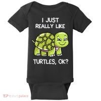 I Just Really Like Turtles, OK Lover Gift Cute Turtle Love Baby Bodysuit thumb 0