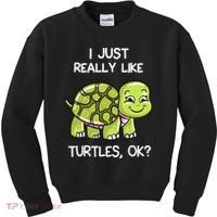 I Just Really Like Turtles, OK Lover Gift Cute Turtle Love Kids Sweatshirt thumb 0