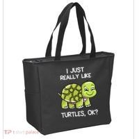 I Just Really Like Turtles, OK Lover Gift Cute Turtle Love Tote Bag thumb 2