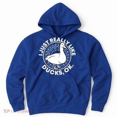 I Just Really Like Ducks Funny Vintage Duck Gift Hoodie