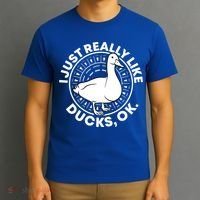 I Just Really Like Ducks Funny Vintage Duck Gift T-Shirt thumb 3