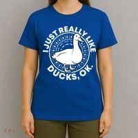 I Just Really Like Ducks Funny Vintage Duck Gift T-Shirt thumb 4