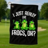 I Just Really Like Frogs Golf Towel thumb 1