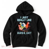 I Just Really Like Birds Ok Funny Toucan Macaw Parrot Hoodie thumb 0