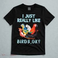I Just Really Like Birds Ok Funny Toucan Macaw Parrot T-Shirt thumb 5