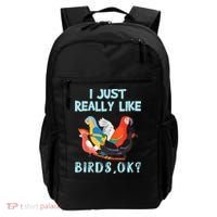 I Just Really Like Birds Ok Funny Toucan Macaw Parrot Backpack thumb 0