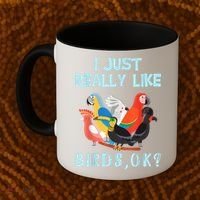 I Just Really Like Birds Ok Funny Toucan Macaw Parrot Coffee Mug thumb 2