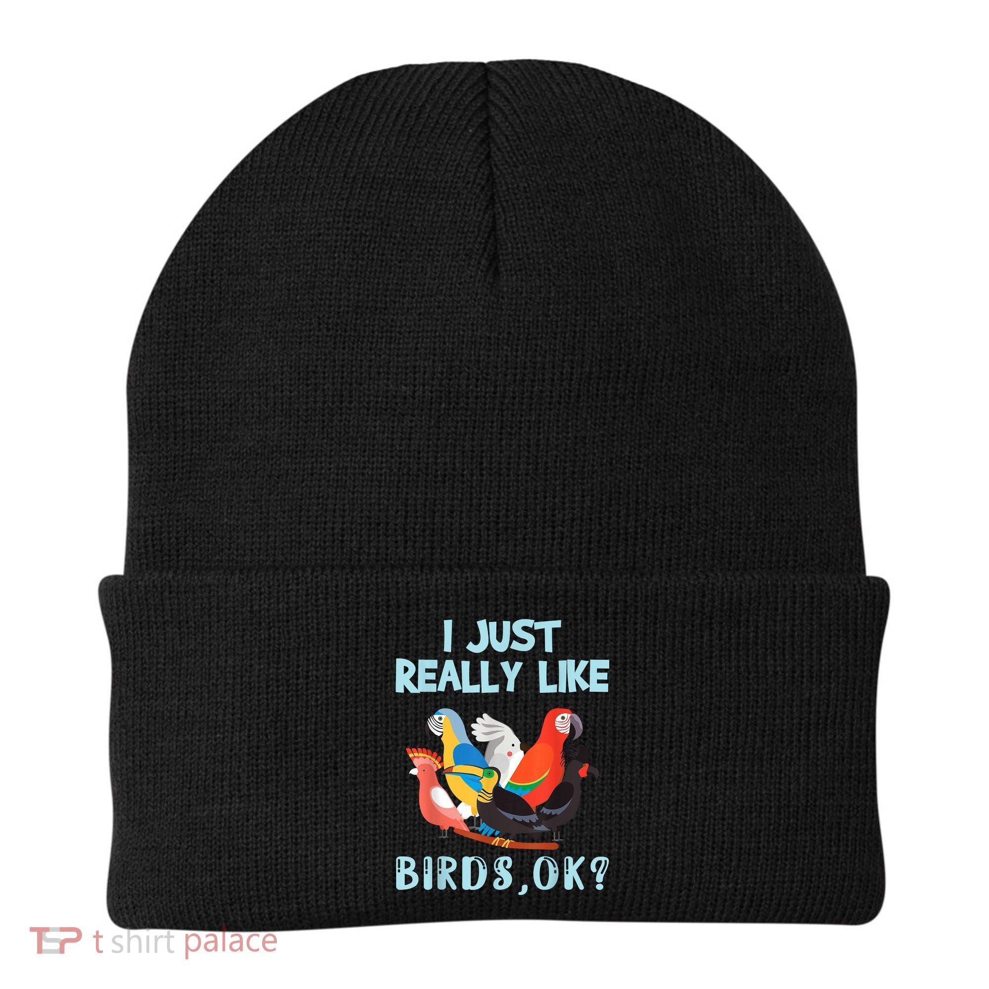 I Just Really Like Birds Ok Funny Toucan Macaw Parrot Beanie