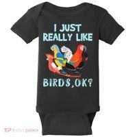 I Just Really Like Birds Ok Funny Toucan Macaw Parrot Baby Bodysuit thumb 0
