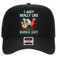 I Just Really Like Birds Ok Funny Toucan Macaw Parrot Hat thumb 0