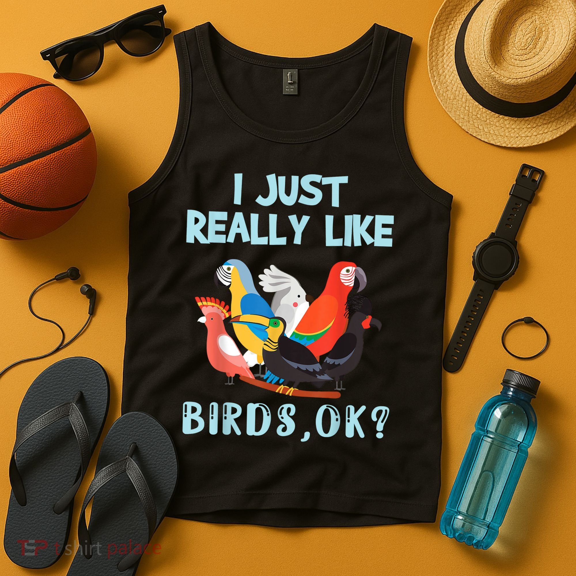 I Just Really Like Birds Ok Funny Toucan Macaw Parrot Tank Top