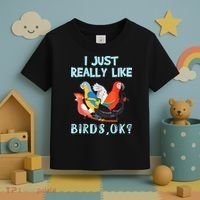 I Just Really Like Birds Ok Funny Toucan Macaw Parrot Toddler T-Shirt thumb 3