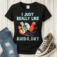 I Just Really Like Birds Ok Funny Toucan Macaw Parrot Women's T-Shirt thumb 3